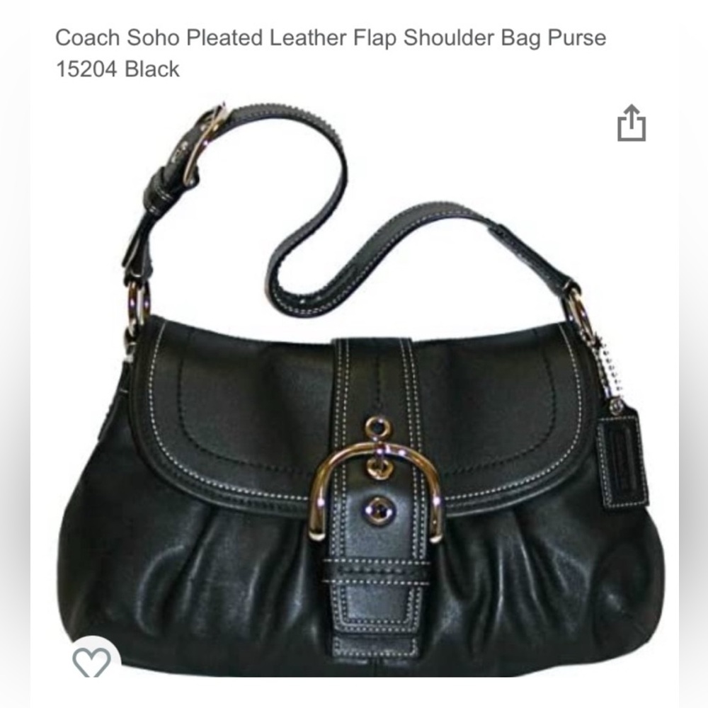 Coach Soho Pleated Leather Flap Shoulder Bag